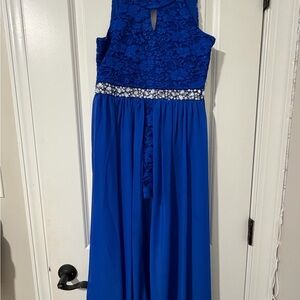 Xtraordinary Royal Blue Lace Formal Kids Dress